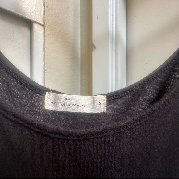 Black drop waist split side tunic Dress with slit and mini dress lining - Picture 2 of 6